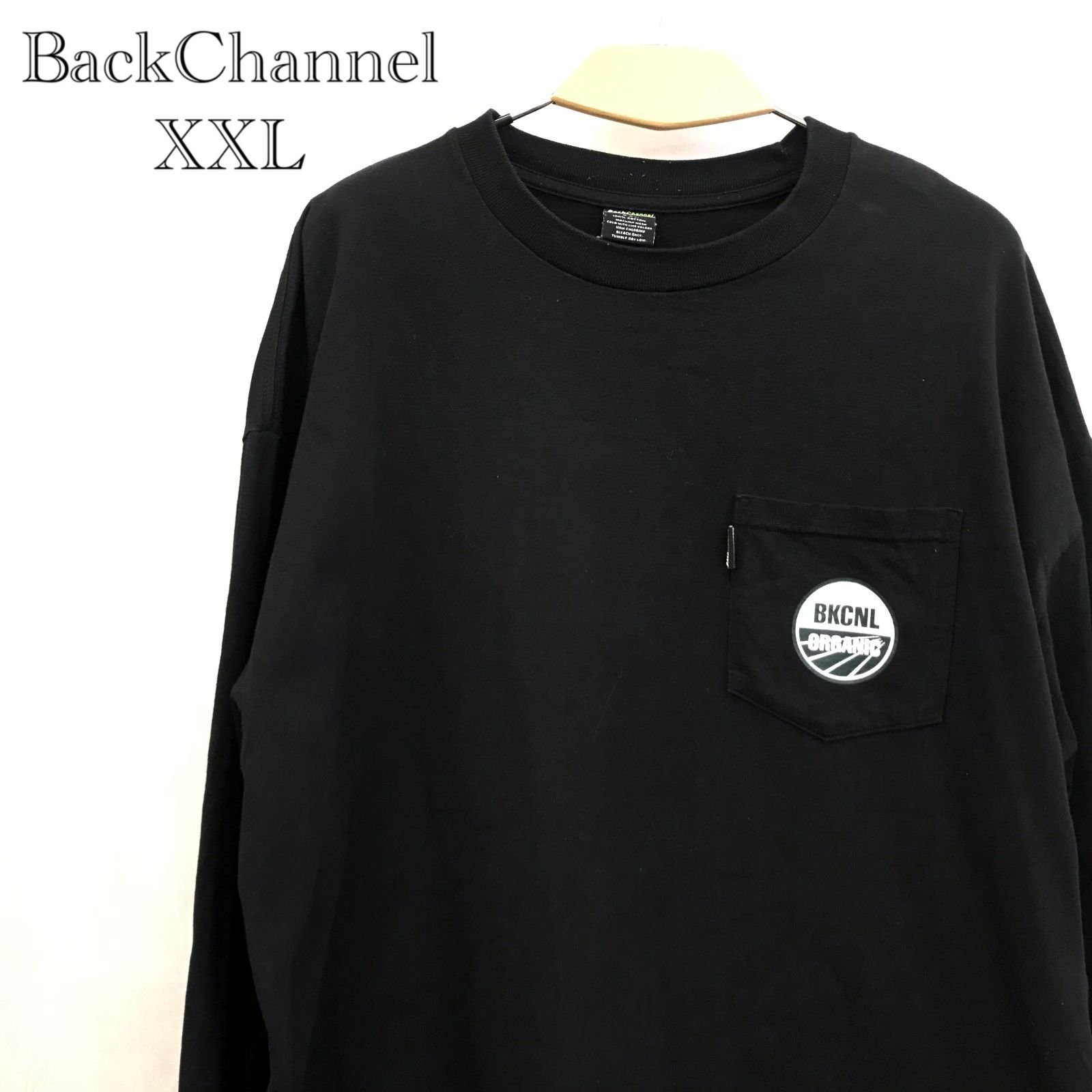 Back Channel オーガニックカットソー ロンT XXL ブラック メンズ 