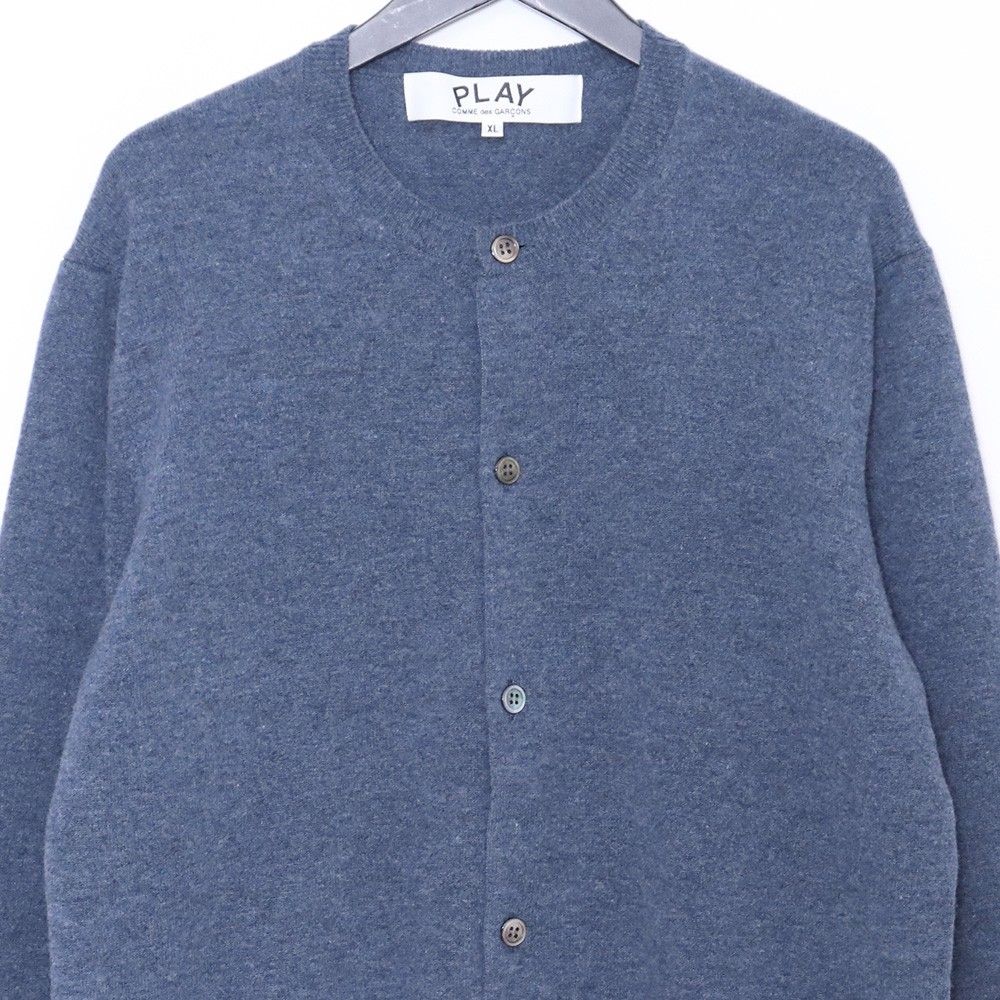 PLAY COMME DES GARCONS ラウンドネックカーディガン ハートロゴ XL