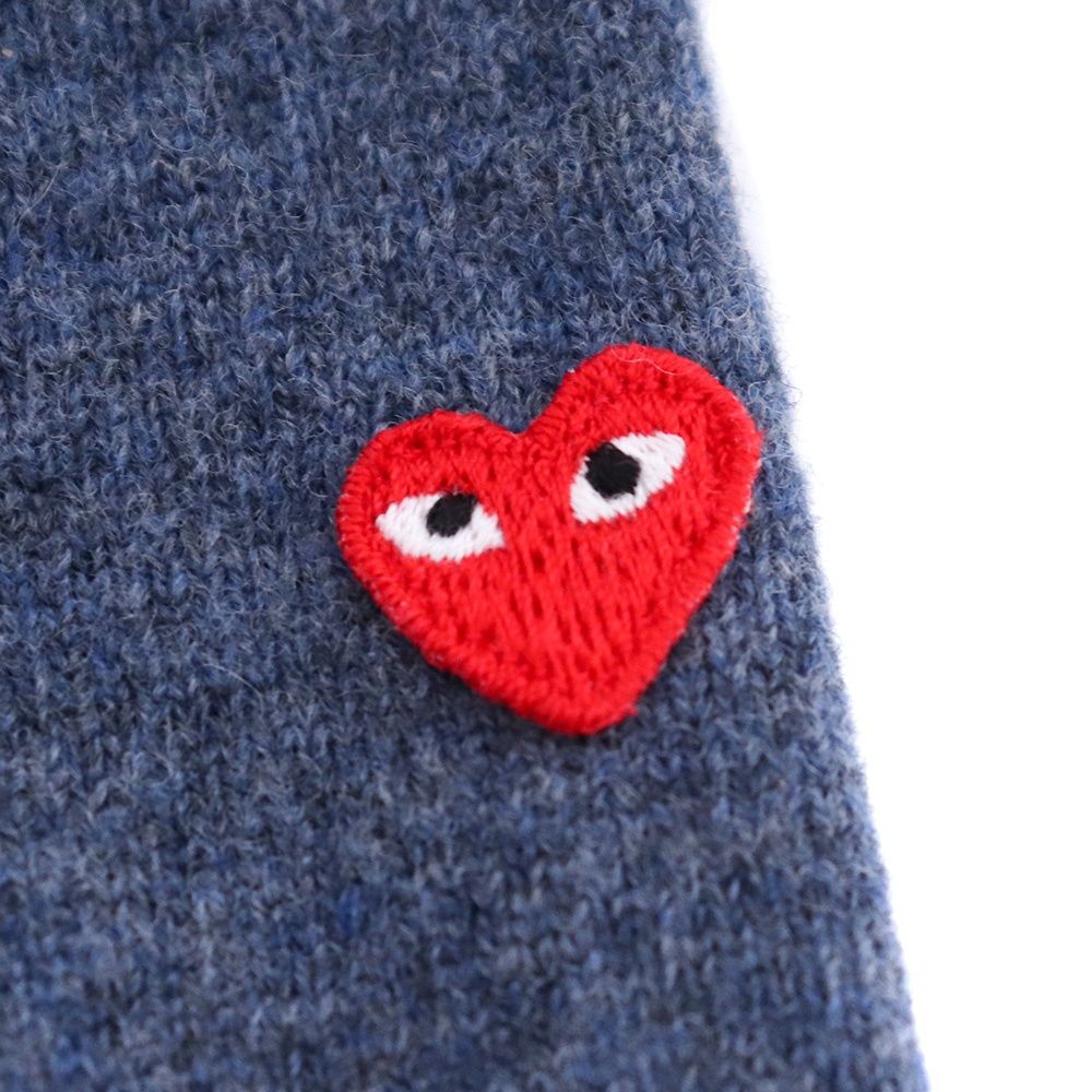 PLAY COMME DES GARCONS ラウンドネックカーディガン ハートロゴ XL