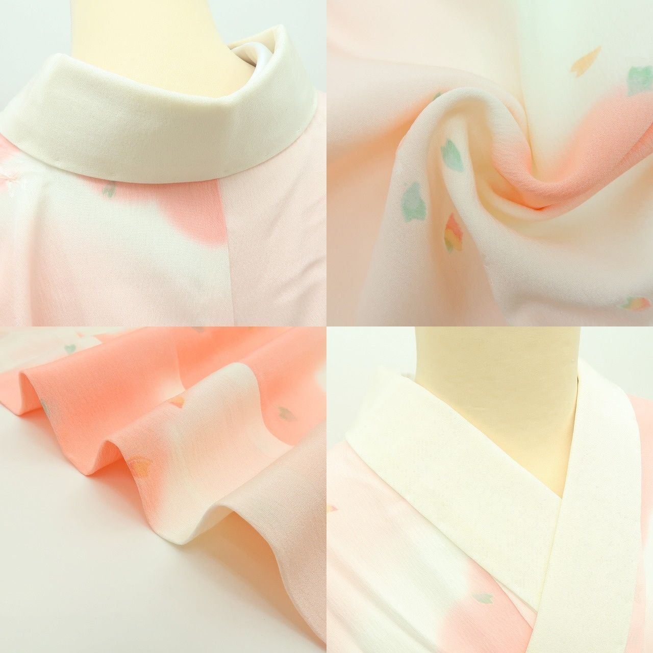 百華❀Y4473◇新品 袷 正絹 絞り 仕付け糸・半襟付 手縫い仕立て 桜