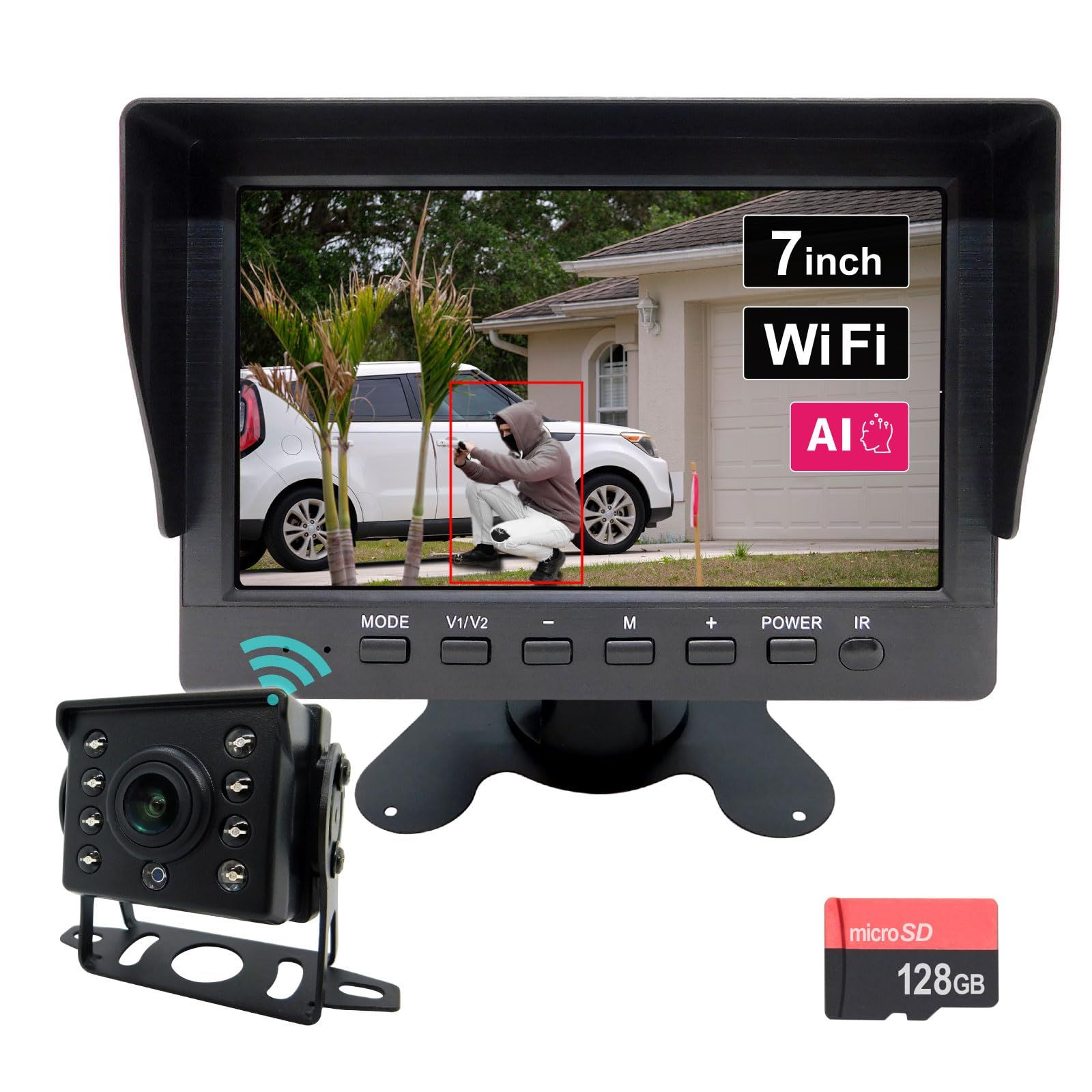 新品 ワイヤレス防犯カメラセット モニター付き 暗視機能 AI 人体検知