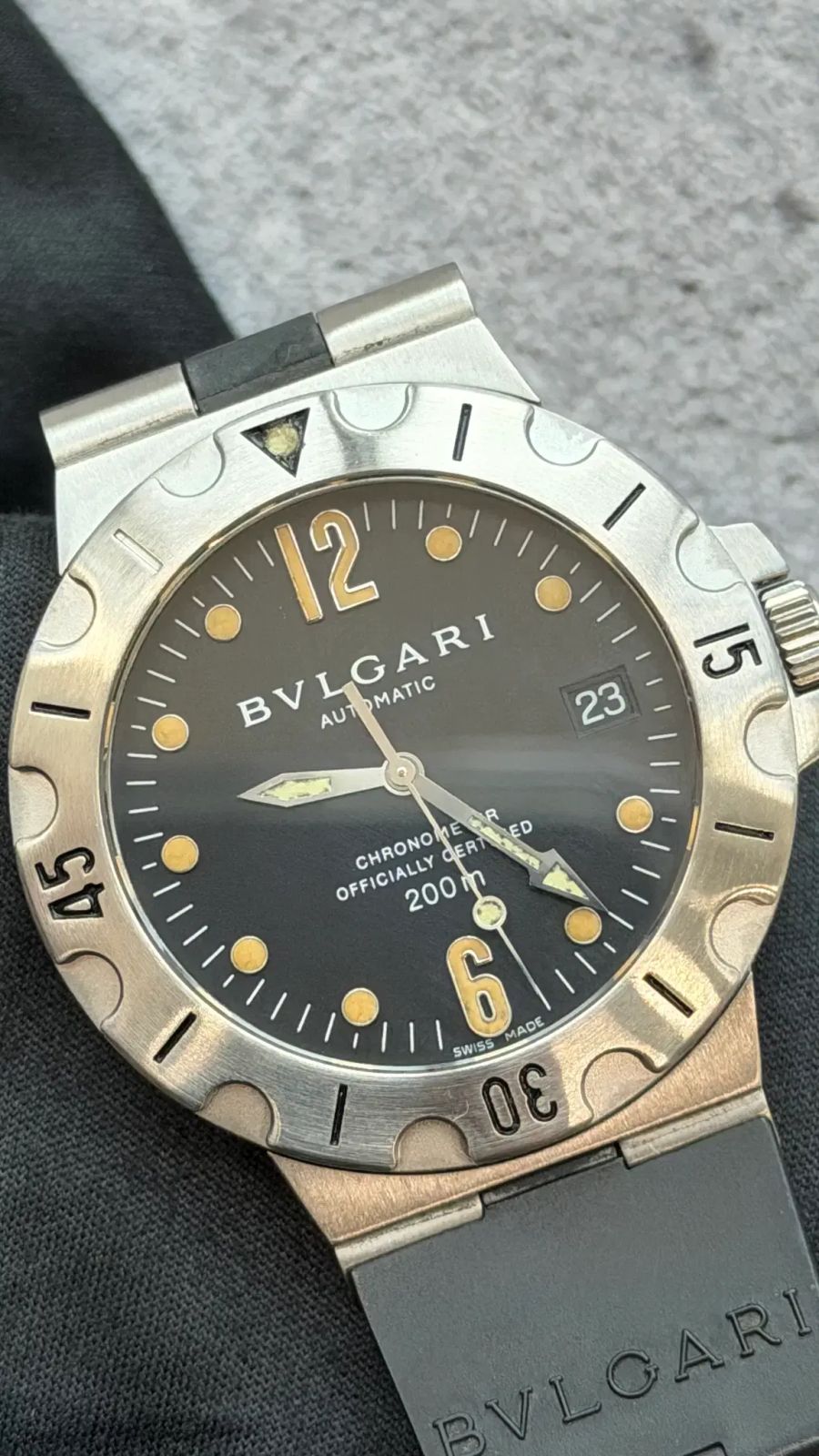  ブルガリ ディアゴノ スクーバ SD38S 腕時計 チェック柄 自動巻き時計 腕時計(アナログ)