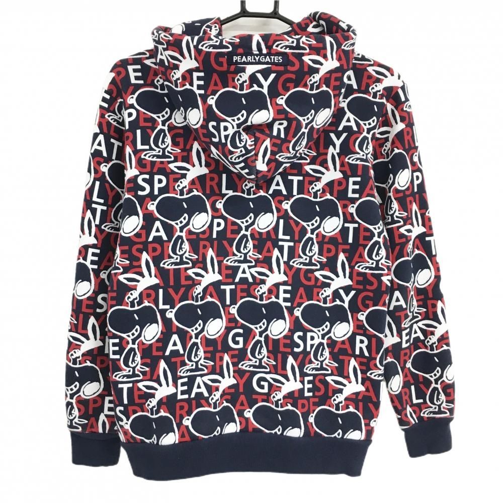 パーリーゲイツ×PEANUTS ジャケット ネイビー×レッド スヌーピー総柄