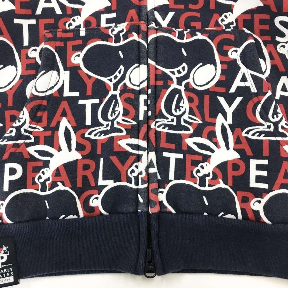 パーリーゲイツ×PEANUTS ジャケット ネイビー×レッド スヌーピー総柄