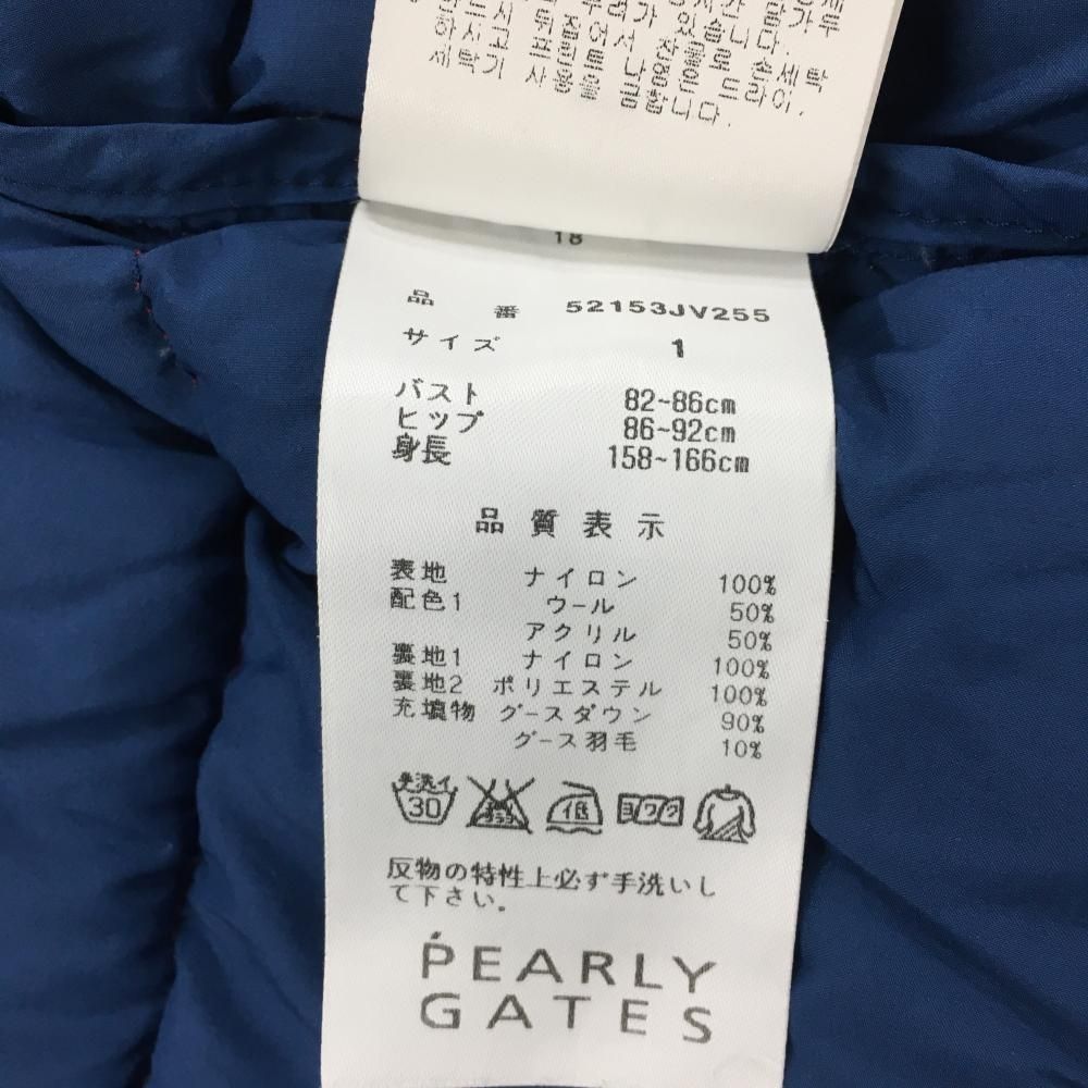 美品】パーリーゲイツ ダウンベスト レッド×ネイビー 韓国モデル ロゴ