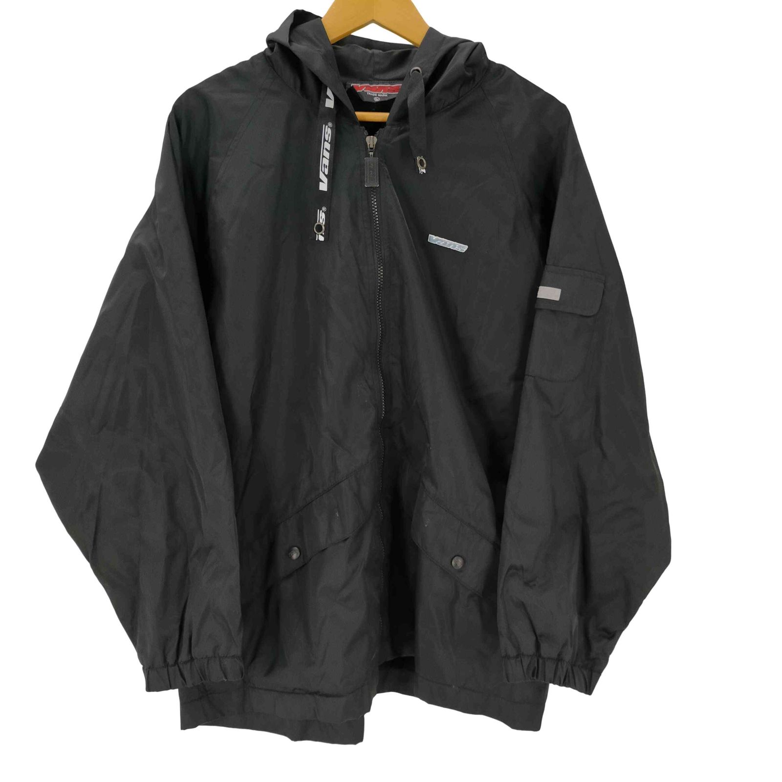 バンズ VANS 90S ロゴ 刺繍 ジップアップ ナイロン フーデッド