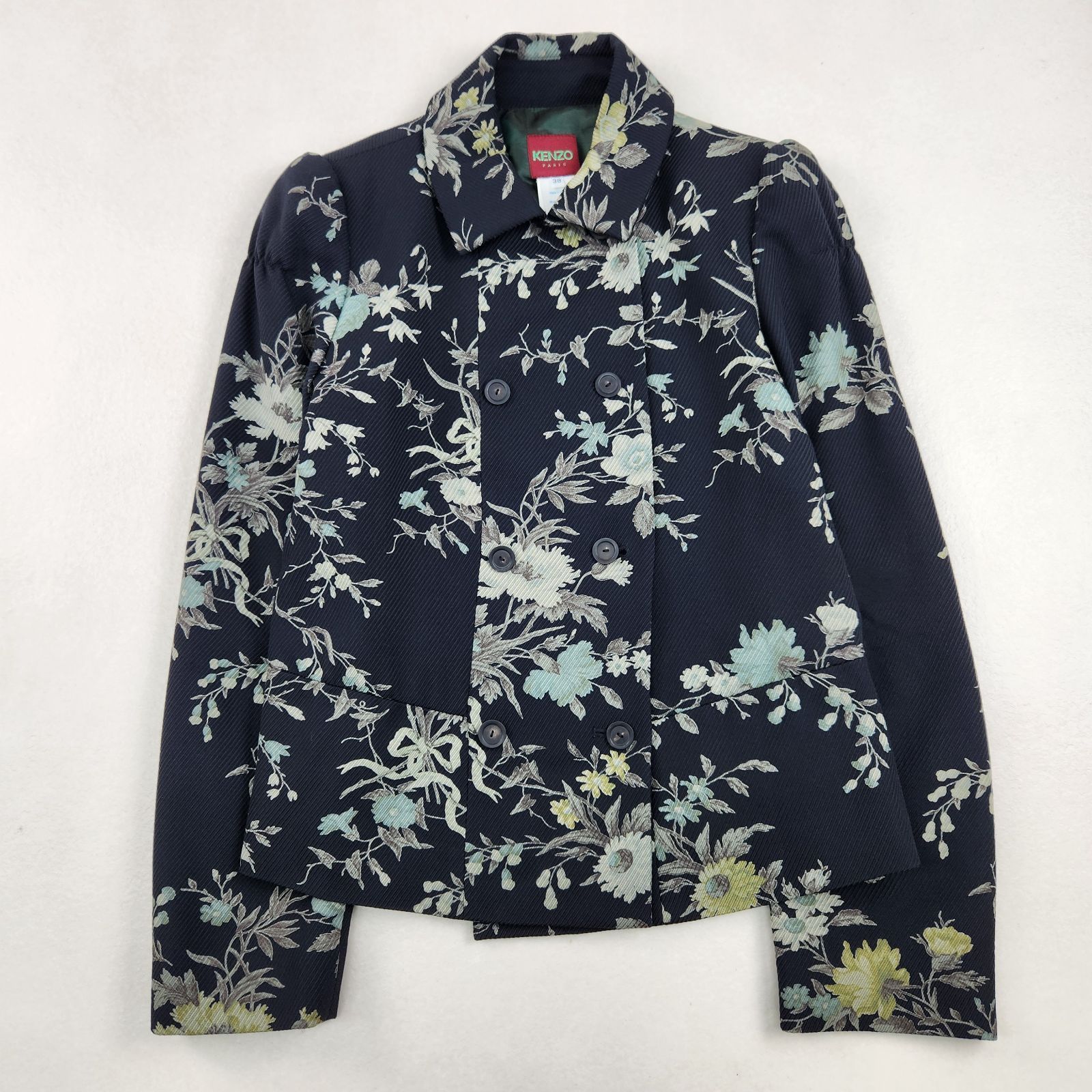 KENZO フローラル テーラードジャケット　ケンゾー　ヴィンテージ KENZO テーラードジャケット ウール フローラルジャガード