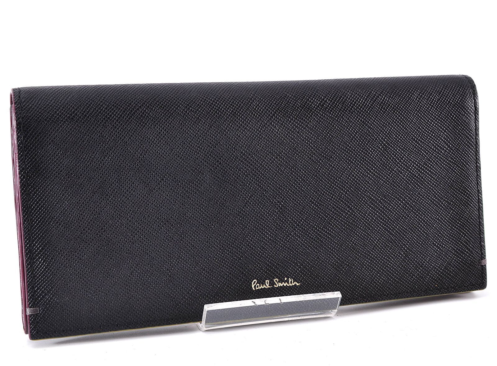 未使用 Paul Smith ポールスミス Long Wallet 長財布 Black ブラック 黒 Gold Logo ゴールド ロゴ