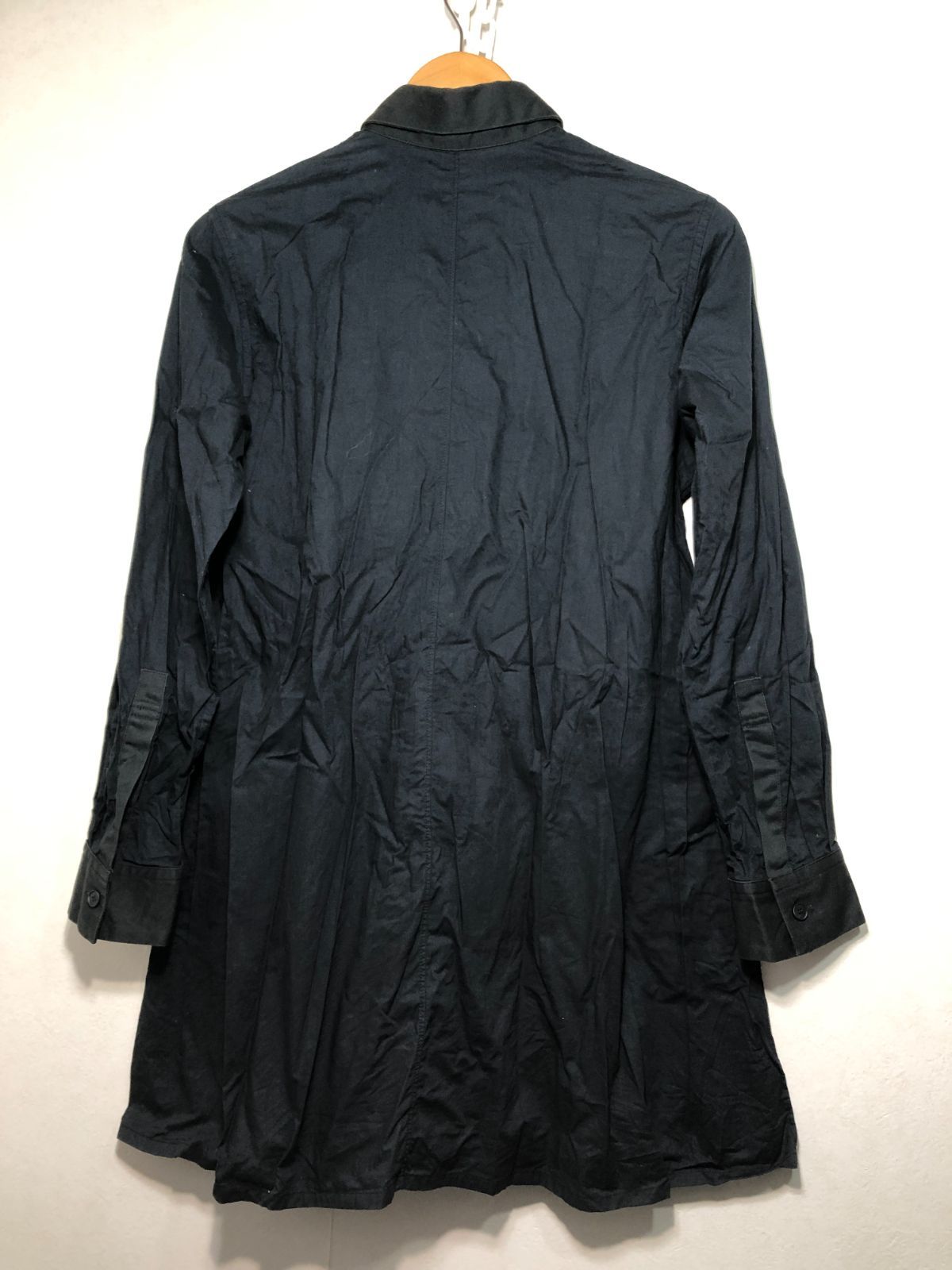 021082 Y's ロング丈 長袖 シャツ 3 ブラック ワイズ メンズ