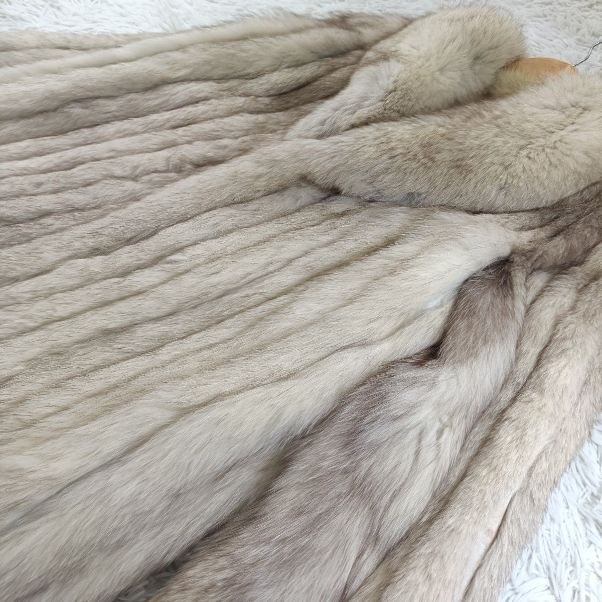 ブルーフォックス ファーコート リアルファー 貂 本毛皮 狐 FOX