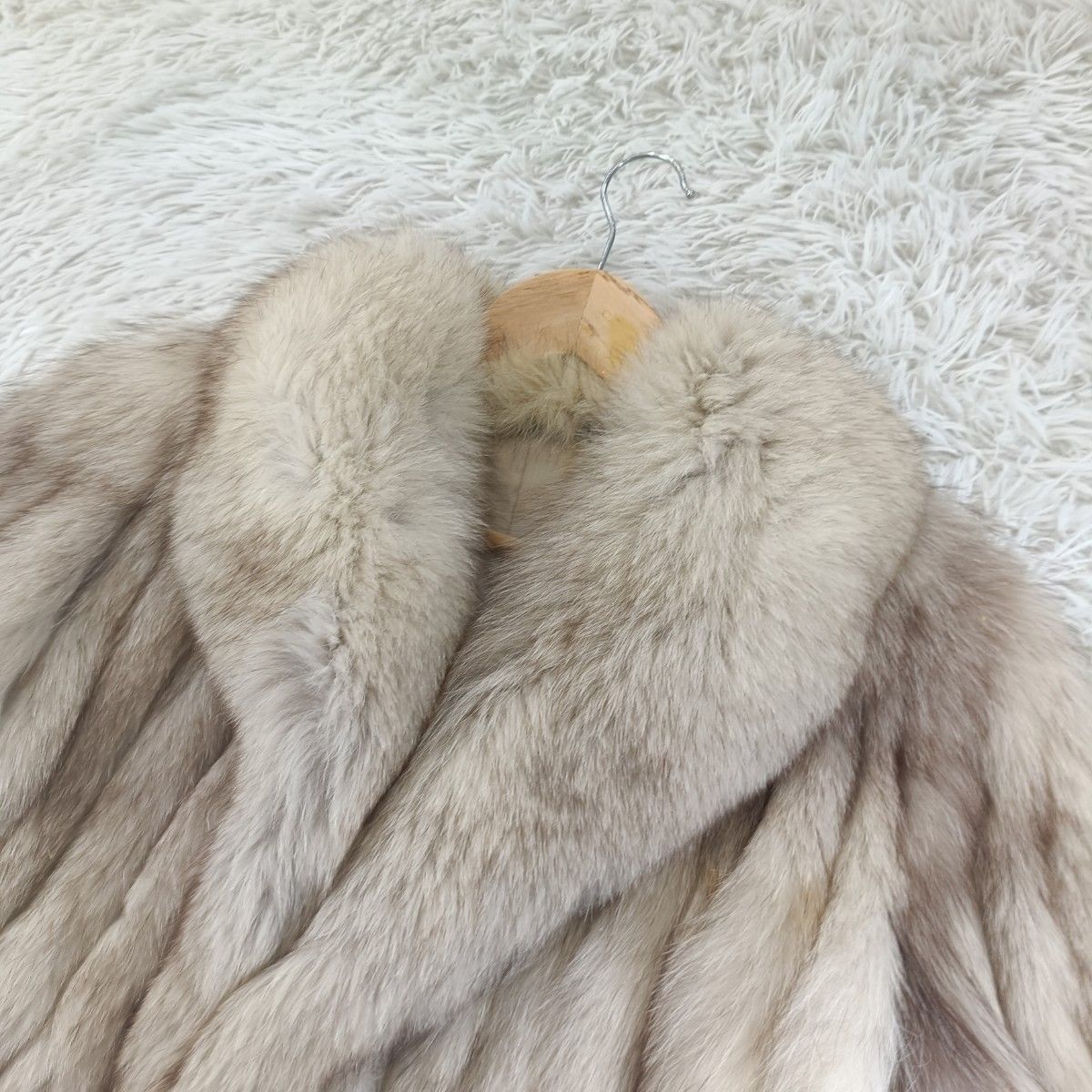 ブルーフォックス ファーコート リアルファー 貂 本毛皮 狐 FOX