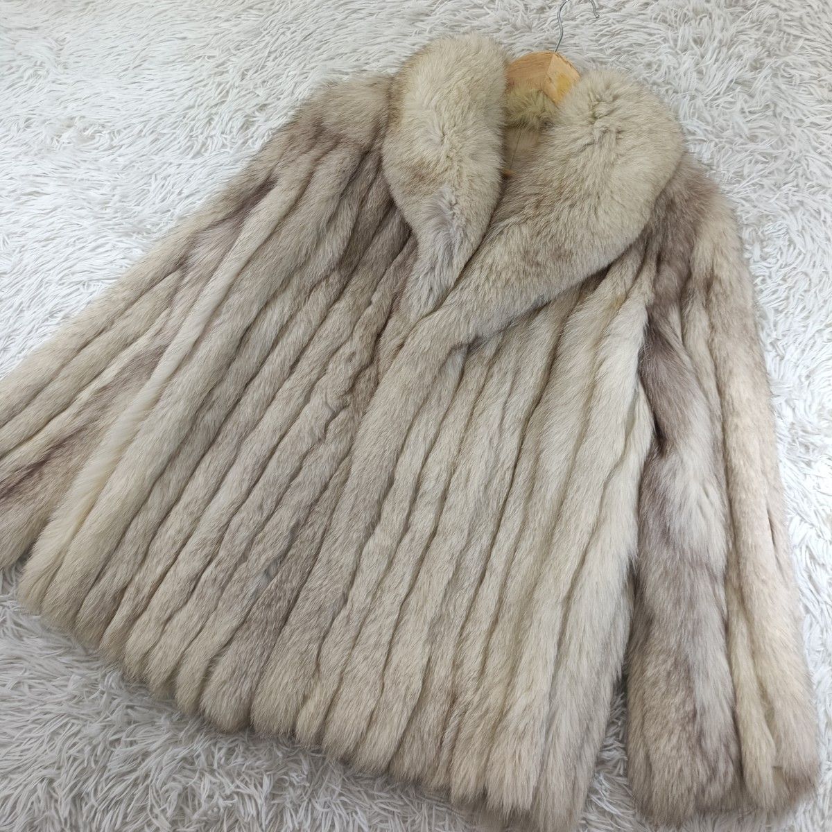 ブルーフォックス ファーコート リアルファー 貂 本毛皮 狐 FOX