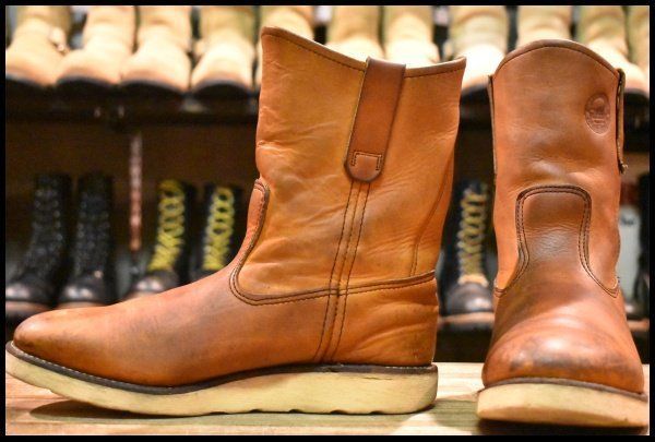 7E 中古 緑犬タグ 犬刻印 97年】レッドウィング 866 ペコス 茶