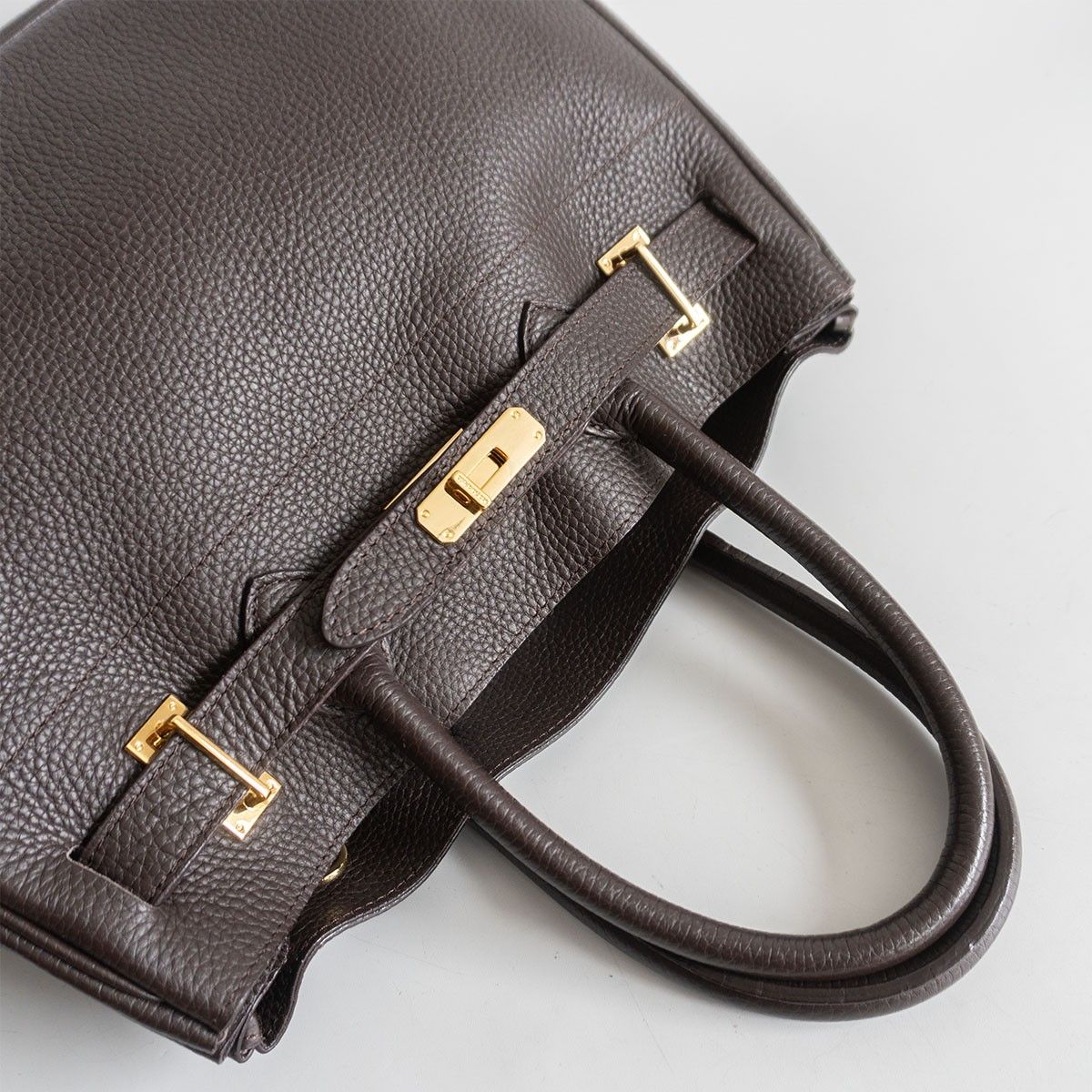 美品】 SITA PARANTICA 【シボ革 レザー ハンドバッグ 】ブラウン  