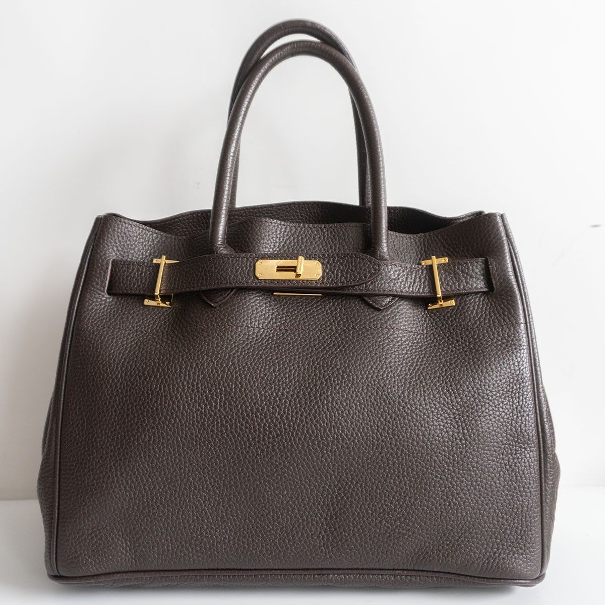 美品】 SITA PARANTICA 【シボ革 レザー ハンドバッグ 】ブラウン  