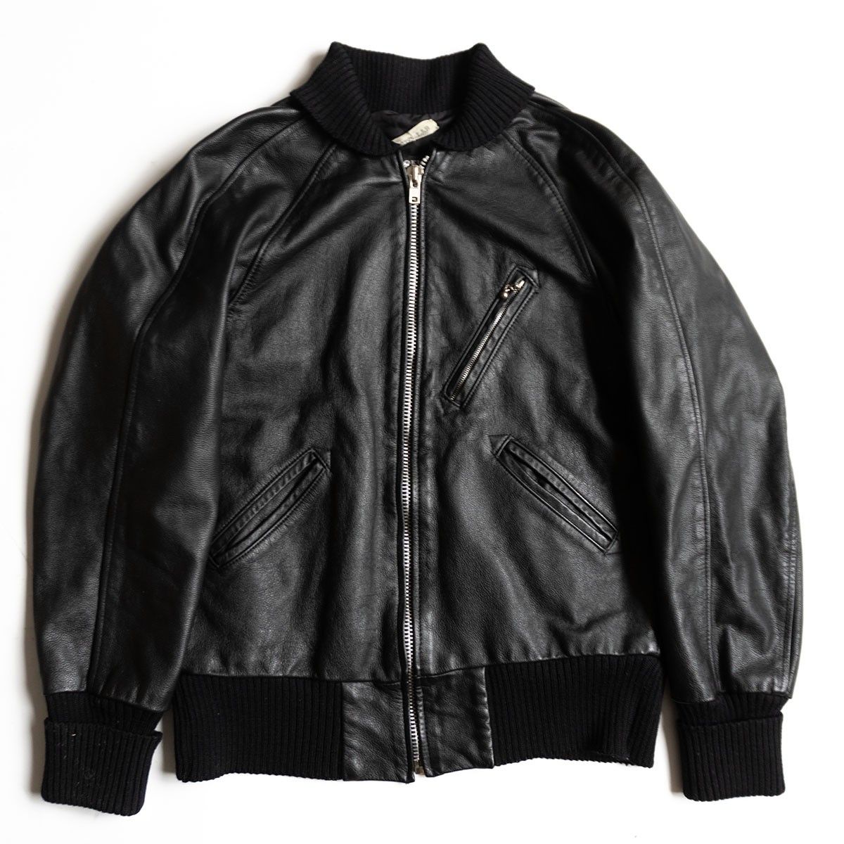 美品】SKOOKUM【レザー スタジャン】40 ブラック ジャケット