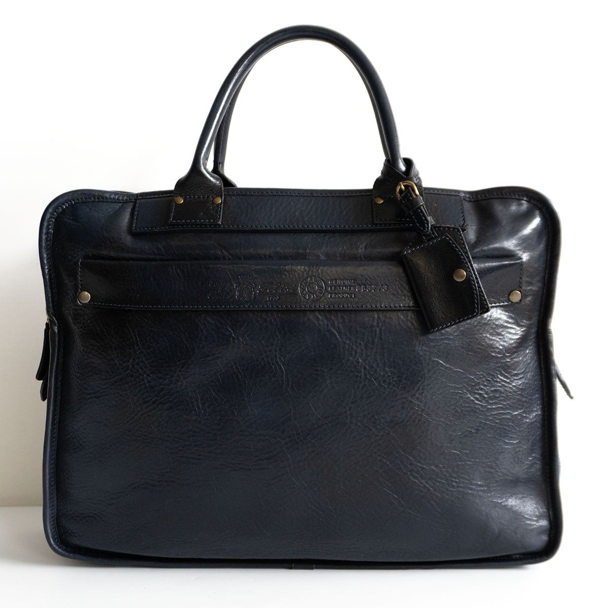 高級品】FELISI 【8637/3-NK オールレザー ブリーフケース】 ネイビー