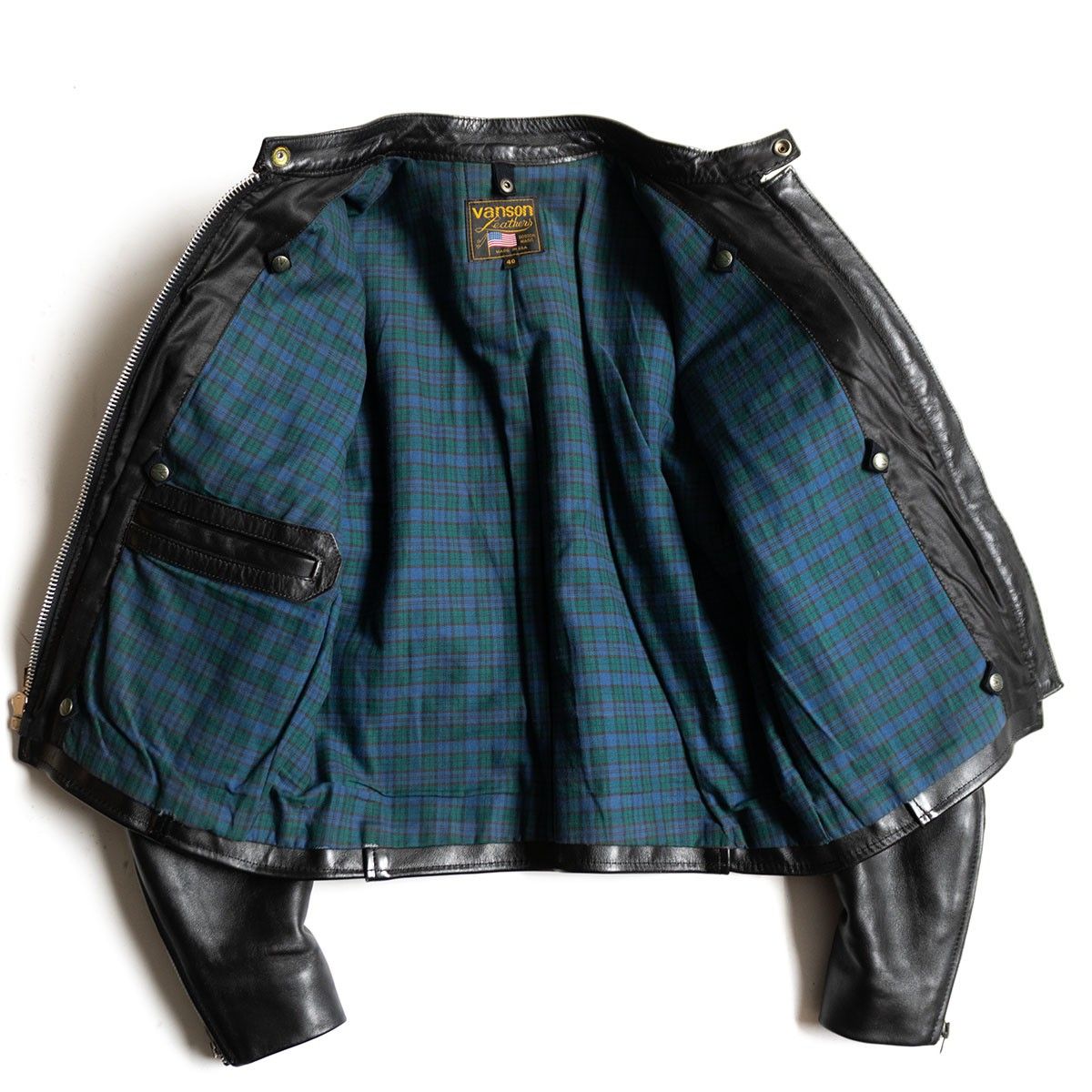 美品】 VANSON 【COMT シングルライダースジャケット】40 レザー 