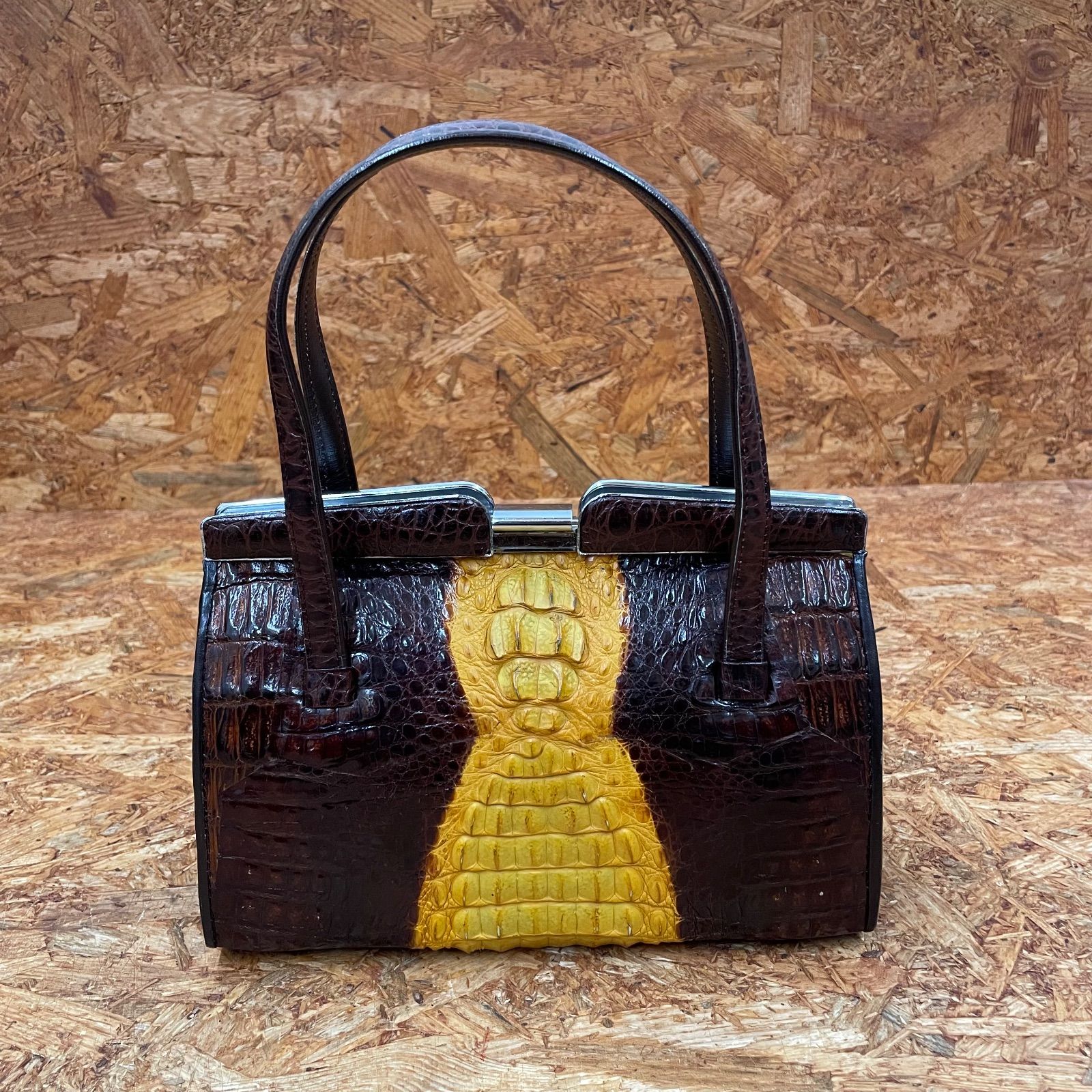 クロコダイル エキゾチックレザー ハンドバッグ 本革 鞄 カバン ワニ革