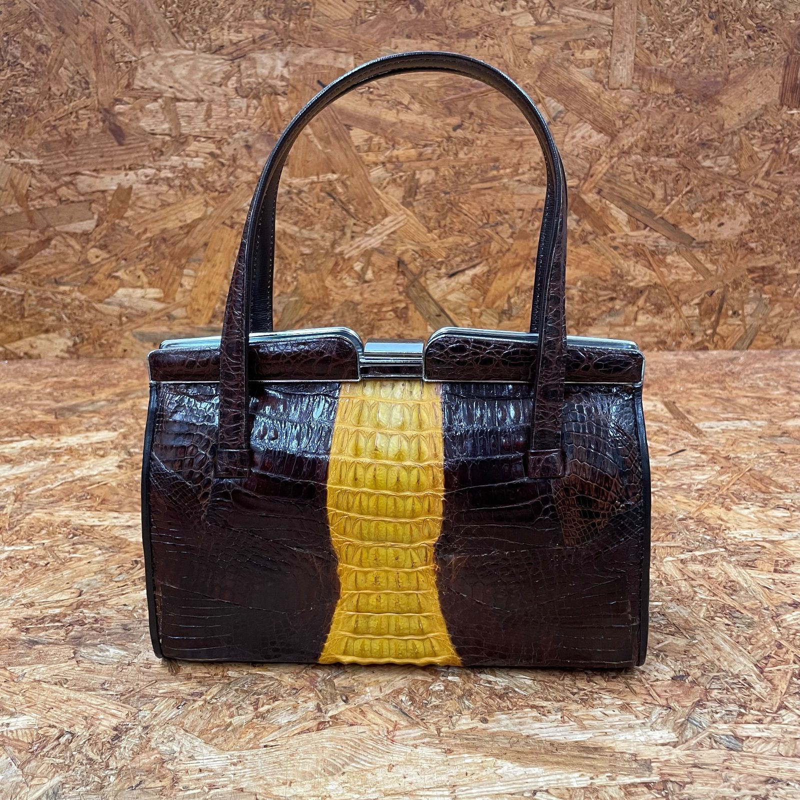 クロコダイル エキゾチックレザー ハンドバッグ 本革 鞄 カバン ワニ革