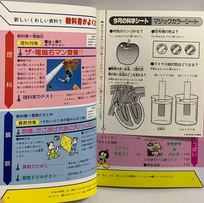 9) 6年の科学 3月教材 理科・算数 1983年発行 学習研究社 電磁石 算数