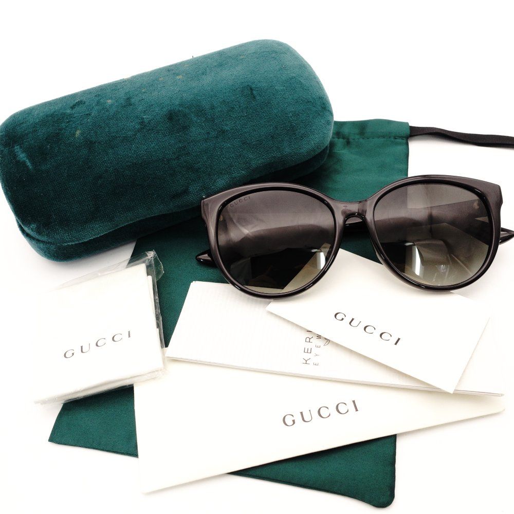 グッチ GUCCI サングラス ブラック ロゴ 黒 ゴールド金具 GGロゴ