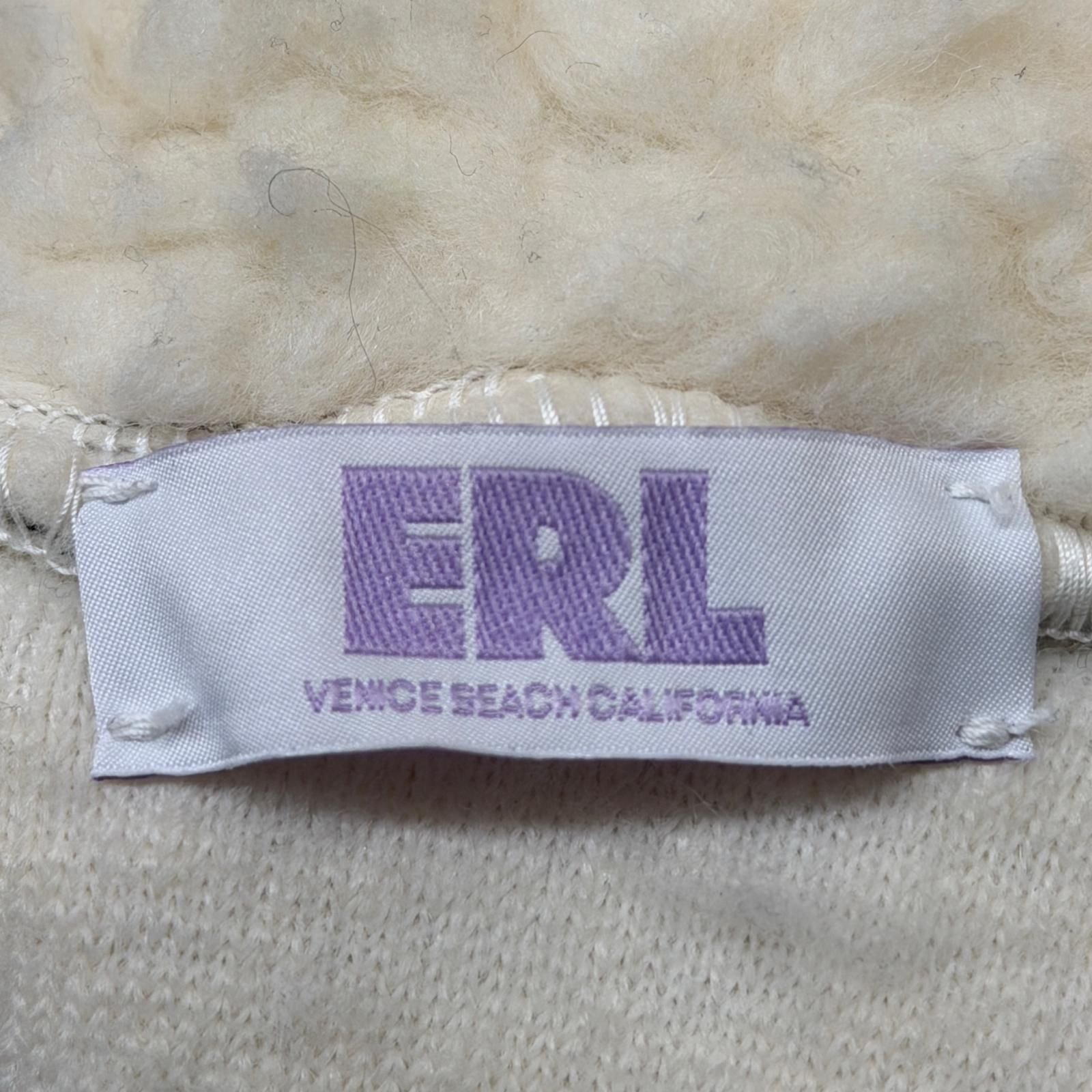ERL SKULL PRINTED VINTAGE FLEECE HOODIE スカルプリント ボア 