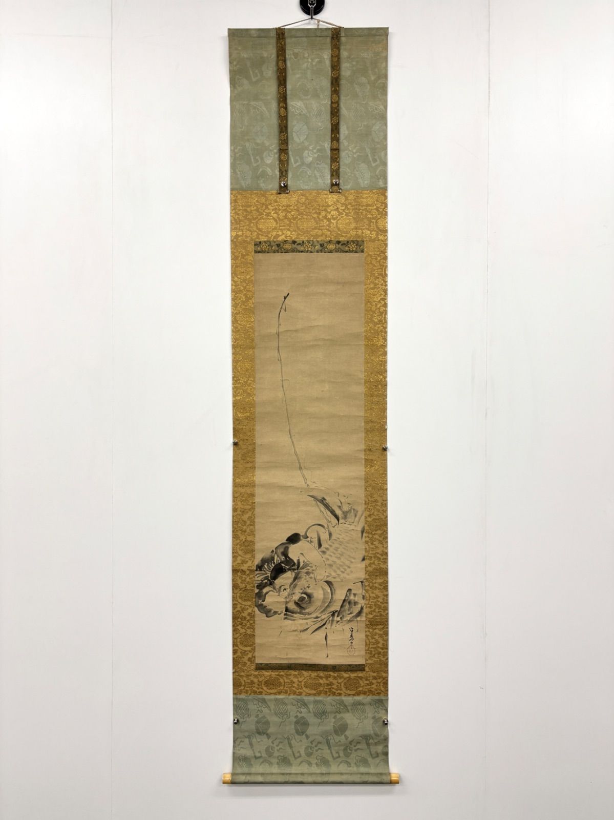 掛軸 M.75 守景 蛭子の図 落款印あり ＃茶掛＃古美術 #骨董品 #まとめ