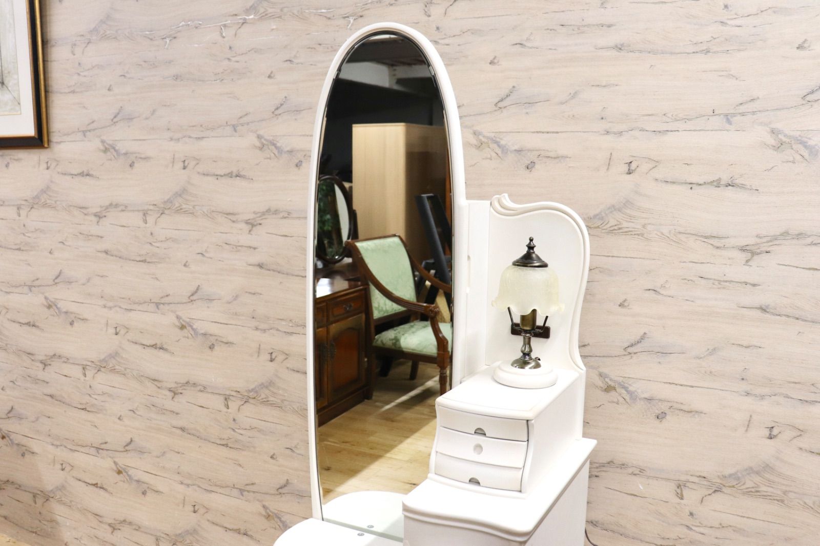 GMIS475○松永工房 カンティーニュ ドレッサー セット スツール 鏡台