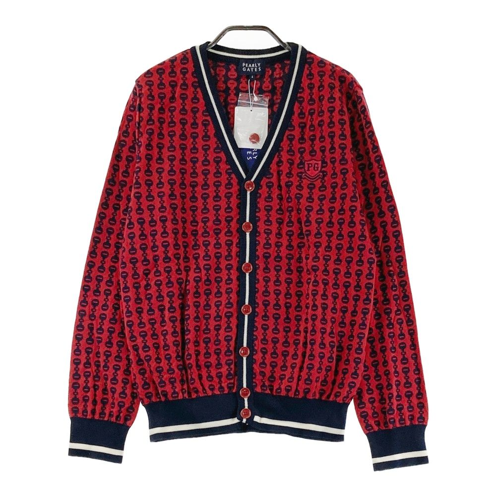 サイズ：4 PEARLY GATES パーリーゲイツ ニットカーディガン 総柄