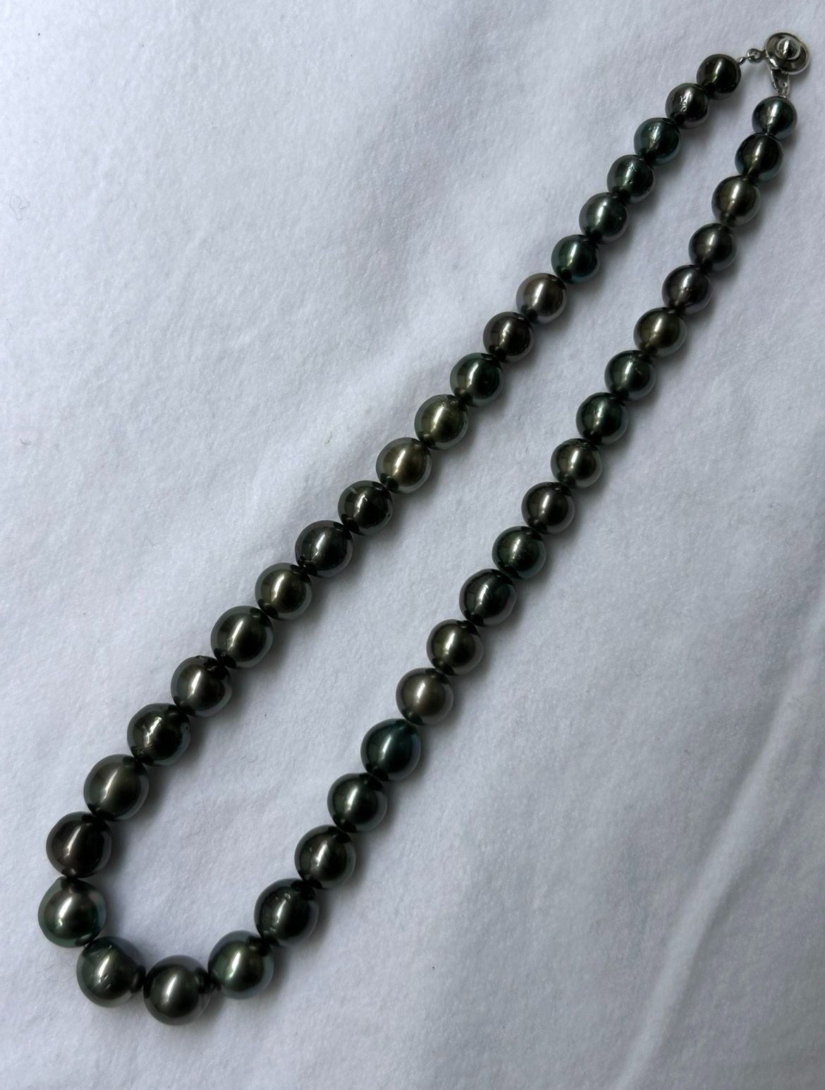 【最高峰】タヒチ産 黒蝶真珠 パール 本真珠 ネックレス 8.1-10.9mm タヒチ産黒蝶真珠ネックレス【大きさ8.1-10.8㎜・長さ43㎝】選べる