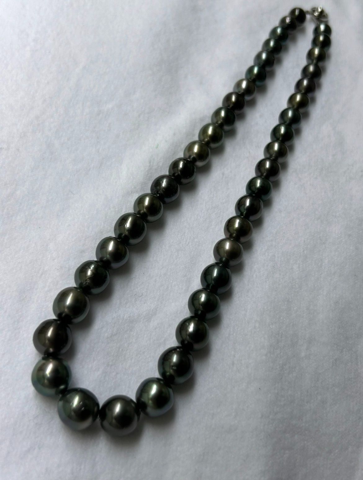 タヒチ 黒蝶パール ネックレス 真珠 8.1-10.9mm BLACKPEARL 大渓地