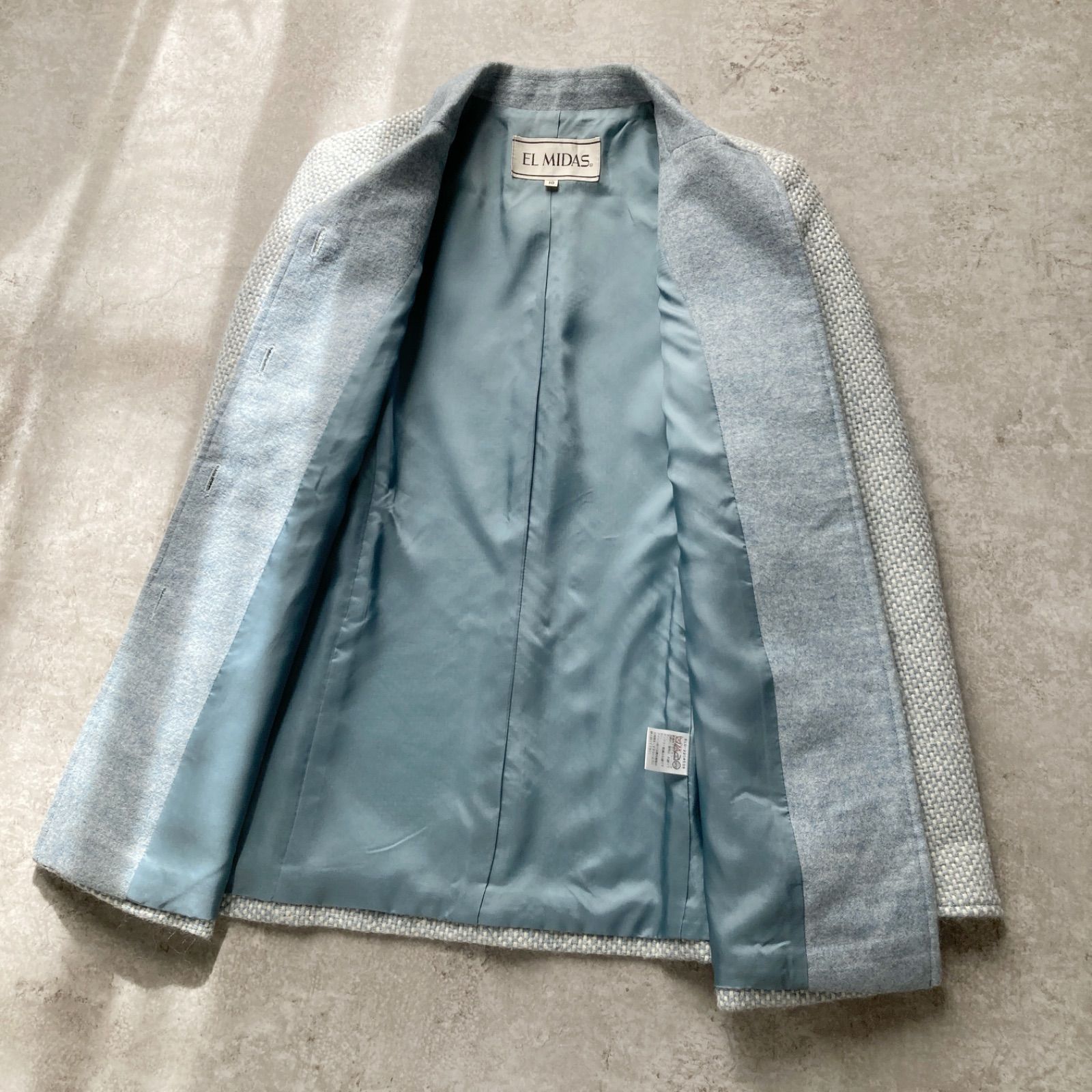 美品 エルミダ EL MIDAS ツイード ショートコート ジャケット 高級感 