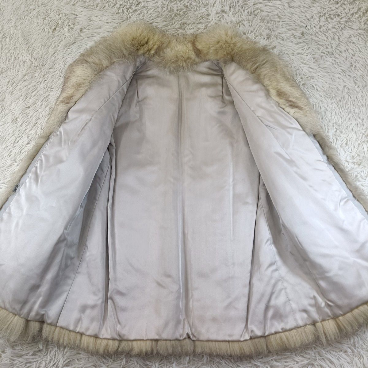 ブルーフォックス ファーコート リアルファー 貂 本毛皮 レディース