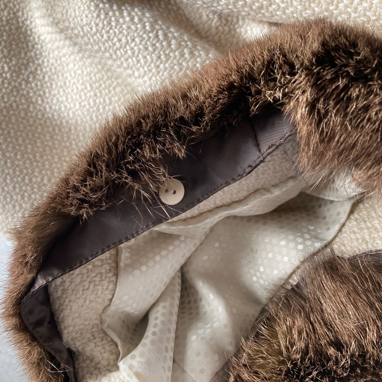 美品 アンタイトル UNTITLED ツイード ノーカラージャケット 七分袖