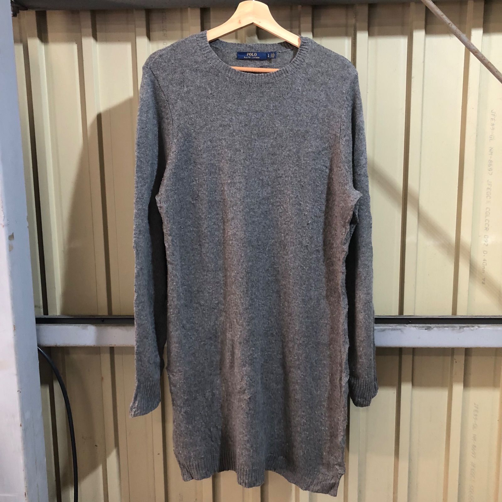 1635 POLO RALPH LAUREN ワンピースセーター グレー L ポロラルフ 