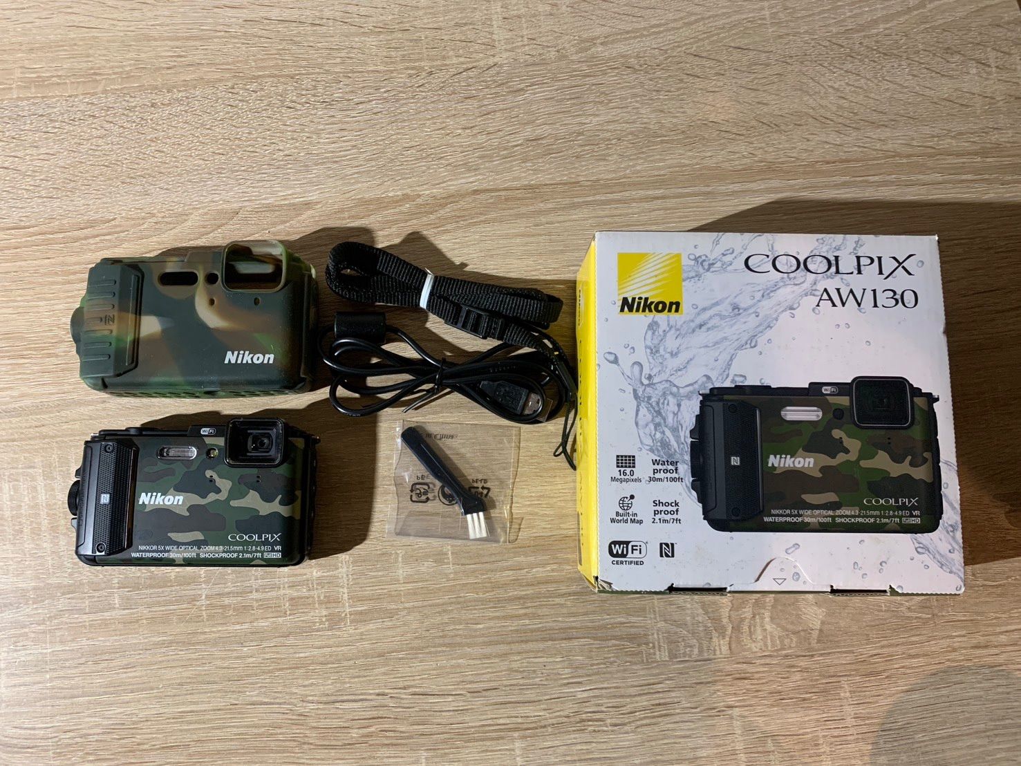 7875 Nikon COOLPIX AW130 カモフラージュ デジカメ 動作確認済み