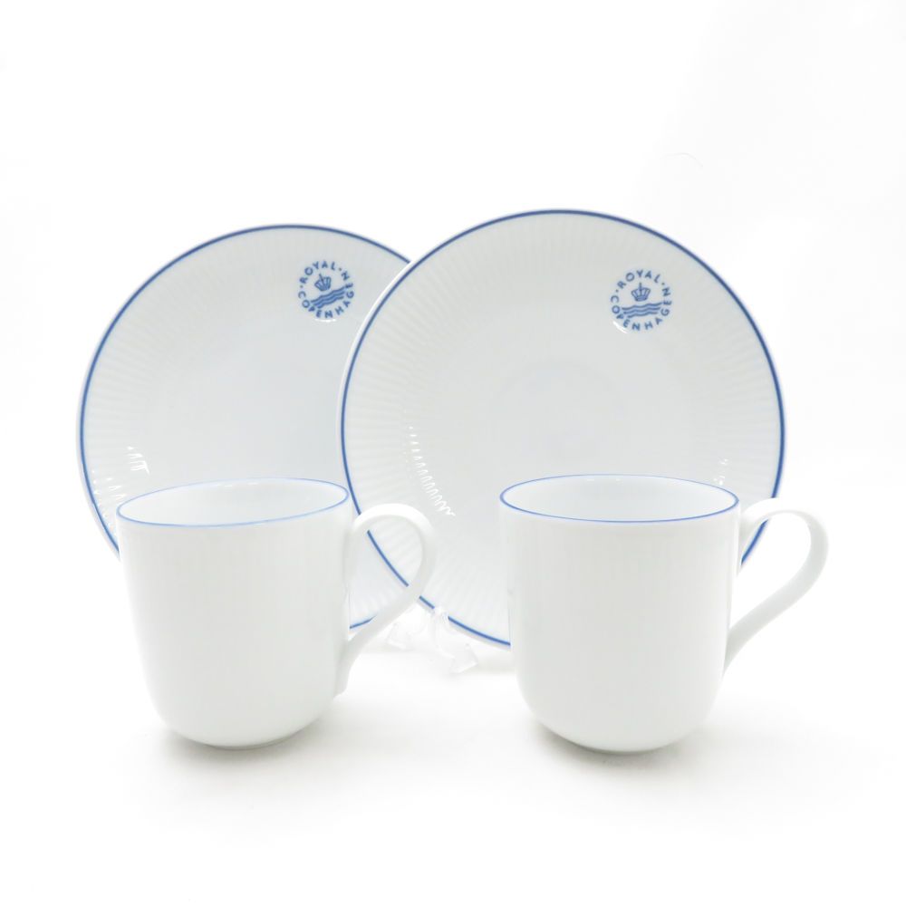 【美品】ロイヤルコペンハーゲン ブルーライン (Blåkant)×4枚 ROYAL COPENHAGEN ロイヤルコペンハーゲン ブルーライン 中皿