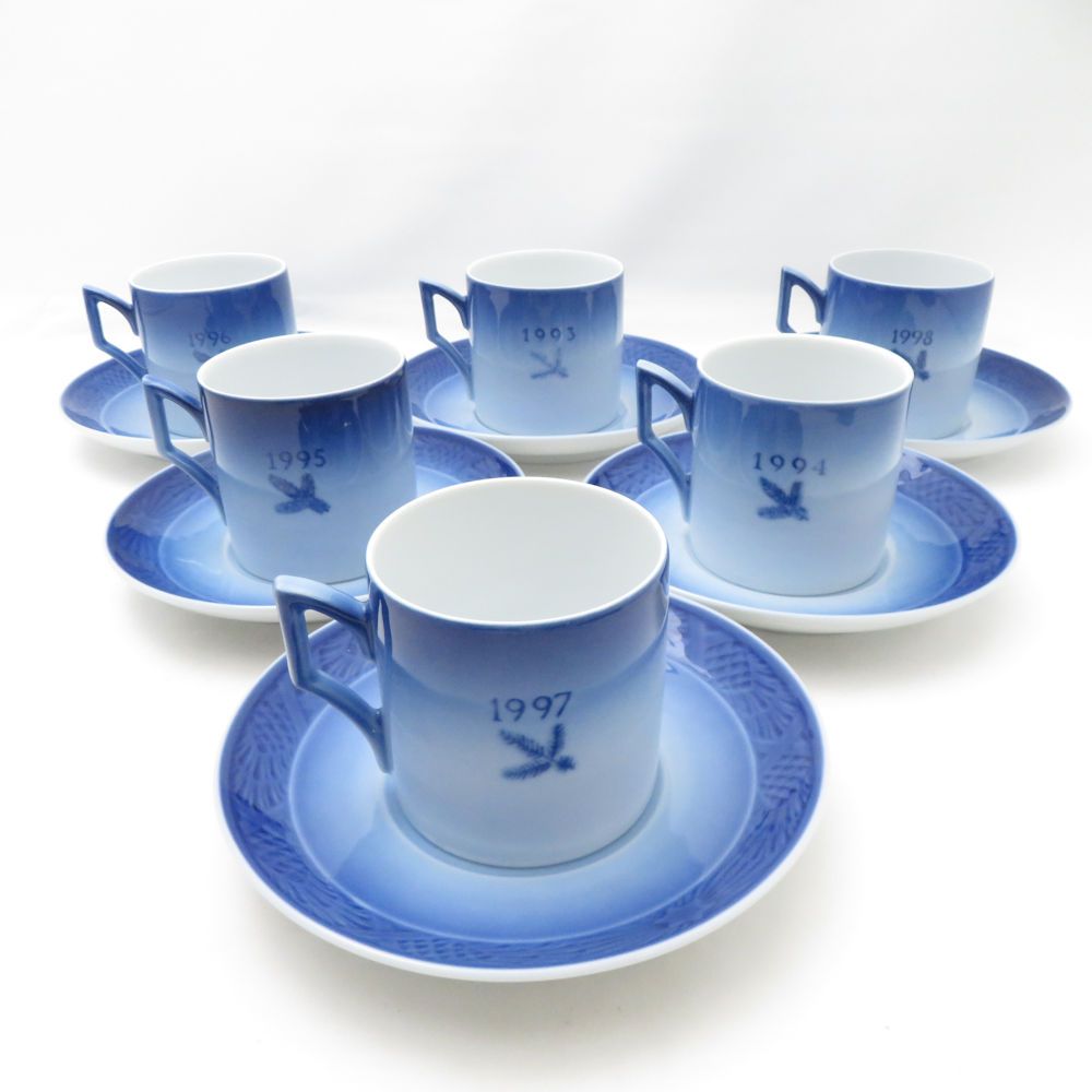 ROYAL ロイヤルコペンハーゲン 1993～1998年 イヤーカップ＆ソーサー 6客 セット
