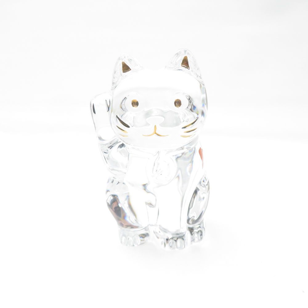 Baccarat バカラ まねき猫 クリスタルオブジェ 10cm ラッキーキャット 置物 フィギュリン SC9788H1