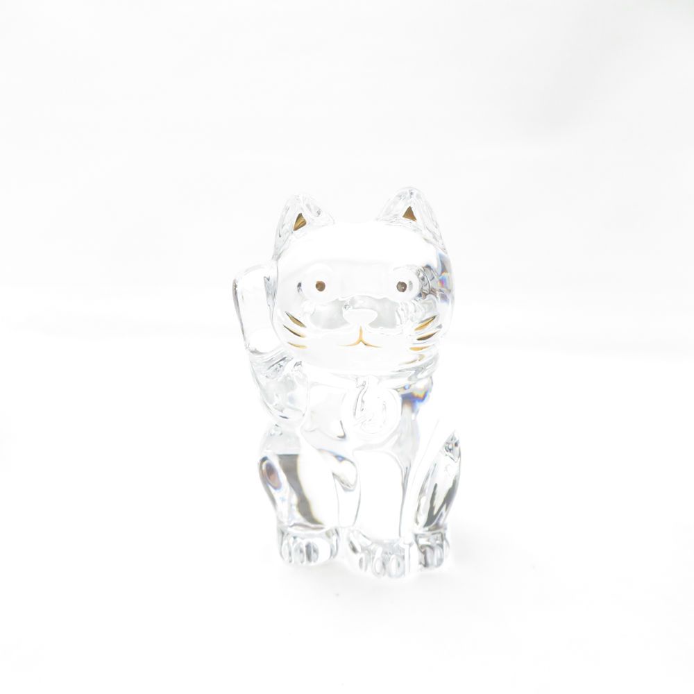 Baccarat バカラ まねき猫 クリスタルオブジェ 10cm ラッキーキャット 置物 フィギュリン SC9787H1