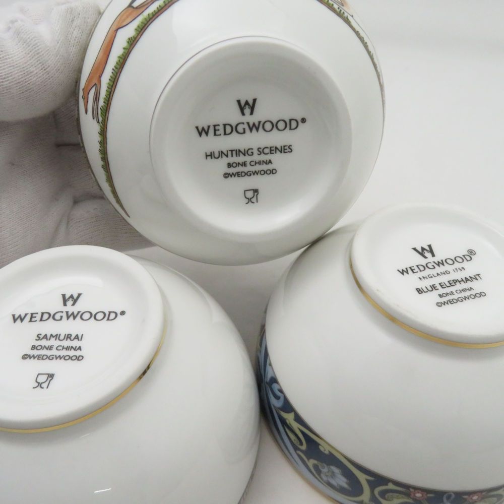  ♥ ウェッジウッド ワイルドストロベリー|ハンティングシーン他 ジャパニーズティーカップ 6点 セット 湯呑 アソート4種 湯飲み 日本茶用品 茶器