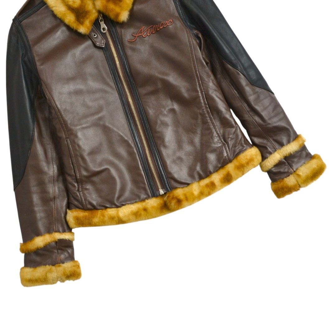 美品】Avirexアヴィレックス レディース 羊革ラムレザー B-3 裏ボア