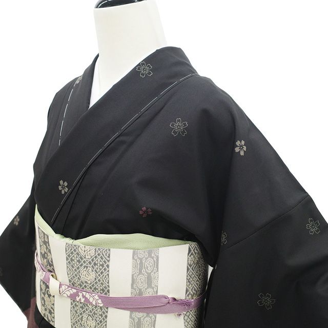 本場大島紬 染大島 訪問着 着物 袷 薄緑 裄66.5 Ｍ 新古品 sn1773 新古品】 本場大島紬 訪問着 着物 未使用 正絹 大島紬 川野織物 染大島