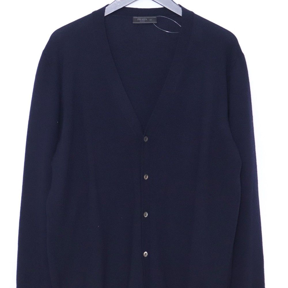 PRADA ネイビー カーディガン サイズ48 中古・古着通販】PRADA (プラダ) フラワーレースカーディガン ネイビー