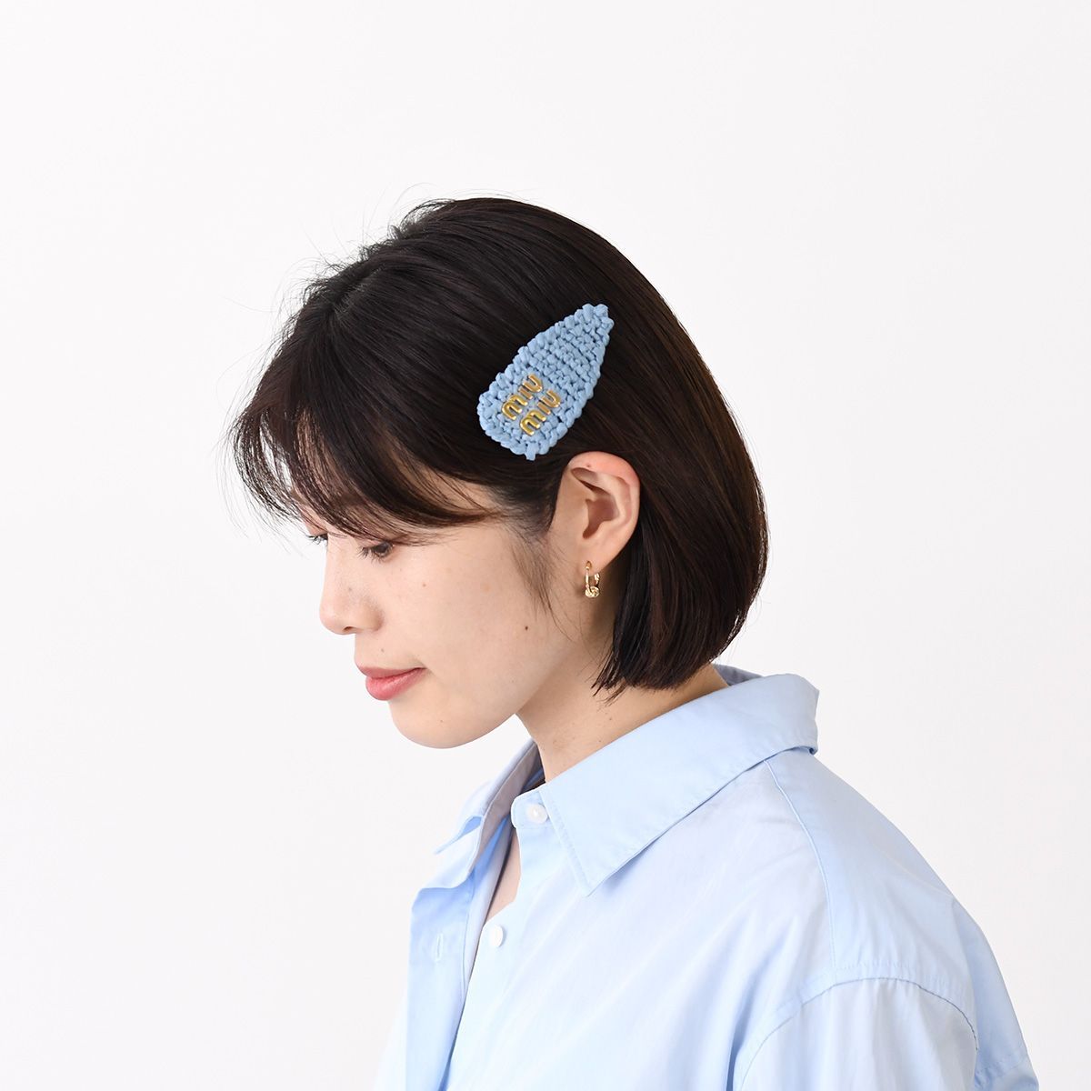 MIU MIU ミュウミュウ ヘアアクセサリー クリップ アクセ ウーブン