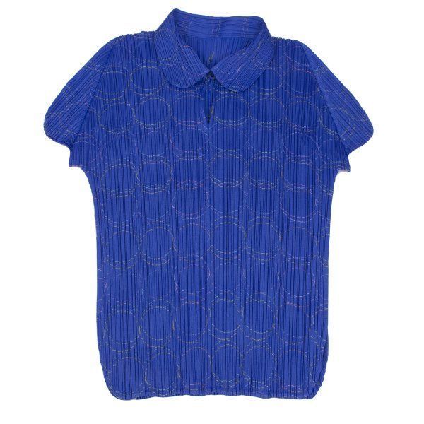 プリーツプリーズPLEATS PLEASE ドット刺繍デザインフレンチスリーブ