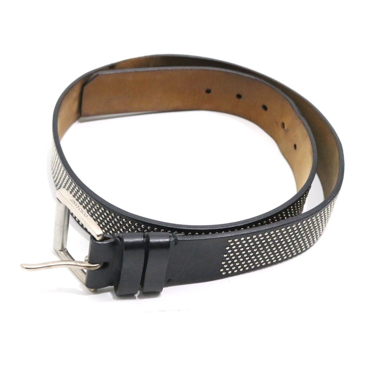 中古C】JIMMY CHOO ジミーチュウ 90 メンズ ベルト レザー スタッズ