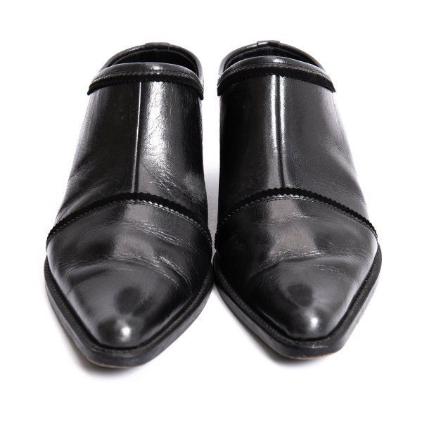 ワイズY's ポインテッドトゥレザーサボシューズ 黒XL（24.5位） - メルカリ
