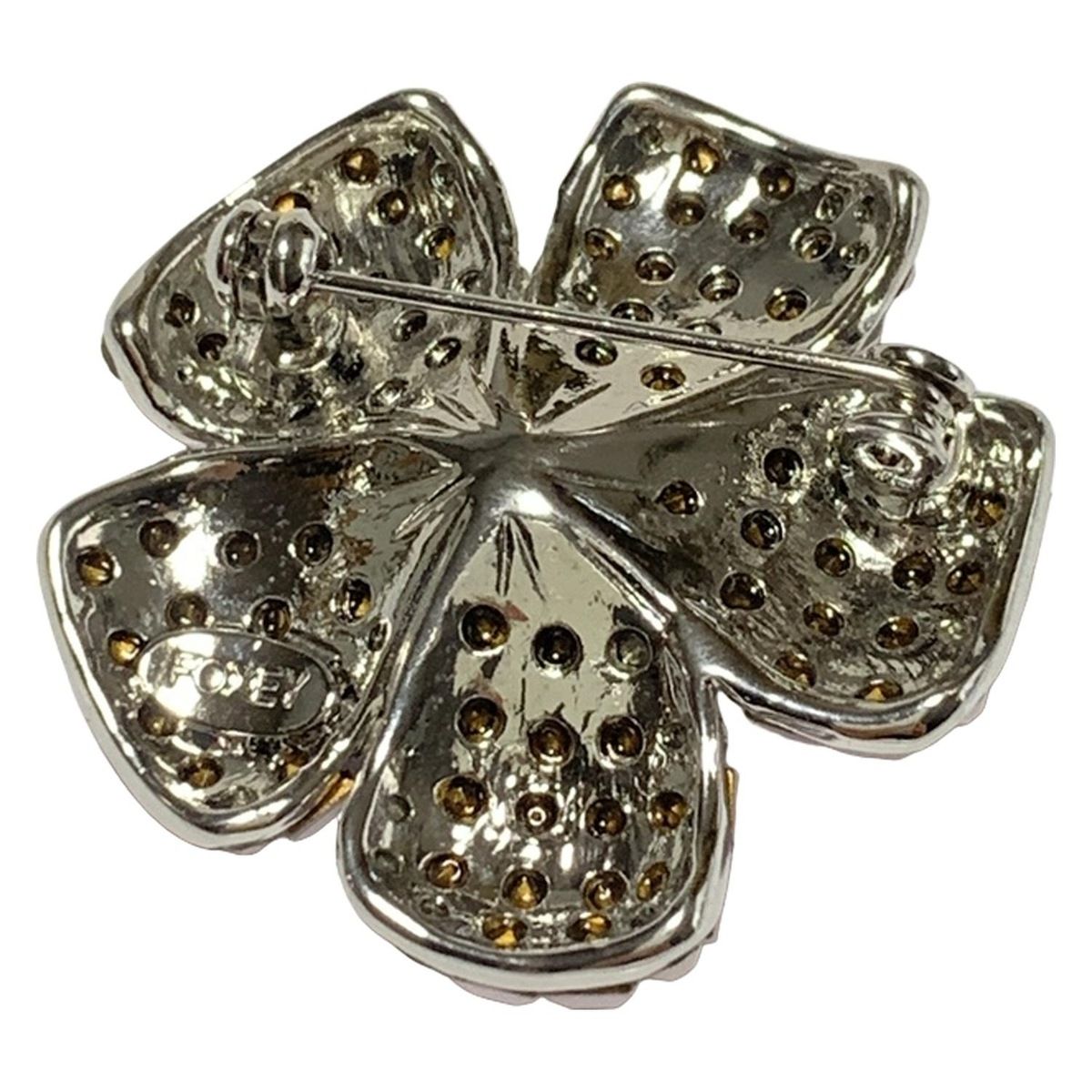 FOXEY(フォクシー) ブローチ - シルバー×ライトピンク×クリア フラワー